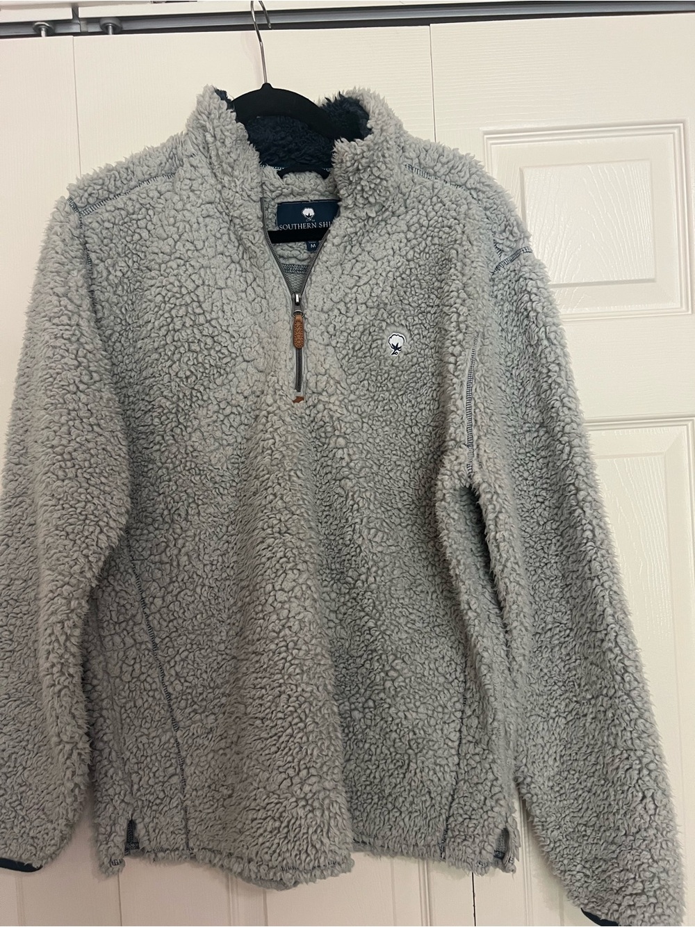 The Southern Shirt Company Light Gray Sherpa Quarter-Zip Pullover
